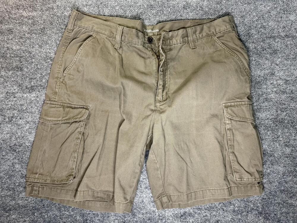 Croft & Barrow Cargo Shorts Mens 40 Beige Cotton Canvas Utility Pockets Casual